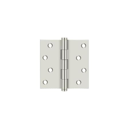 Deltana 4 x 4 Square Hinge with Zig Zag Hole Pattern; Bright Nickel Finish DSB414-RZ